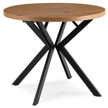 Раскладной обеденный стол MEBEL ELITE LUGO 90(190)* 76 см Дуб золотой/Черный