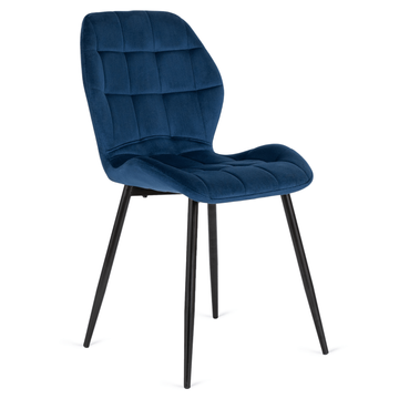 Стілець оксамитовий MEBEL ELITE LUCKY Velvet Синій / Чорний