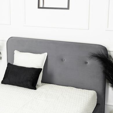 Кровать MEBEL ELITE DENNIS Welur 120x200 см Темно-Серый