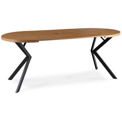 Розкладний обідній стіл MEBEL ELITE LUGO 90(190)* 76 см Дуб золотий/Чорний