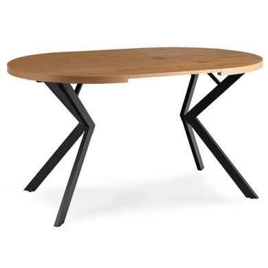 Розкладний обідній стіл MEBEL ELITE LUGO 90(190)* 76 см Дуб золотий/Чорний