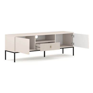 Тумба під телевізор MEBEL ELITE MARCOS 154 см Кашемір/Чорний