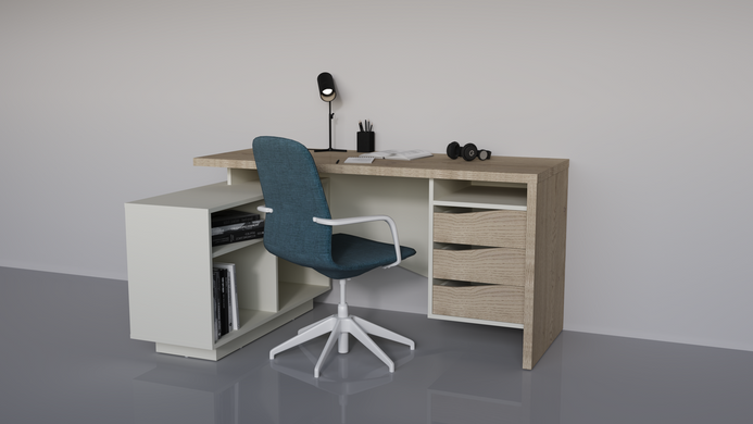 Стол письменный CONNECT 3 L SK 1575*786 Дуб кремона котта/Стоун бейж