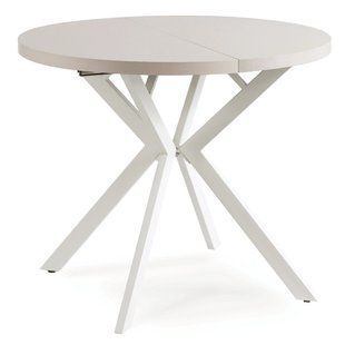 Раскладной обеденный стол MEBEL ELITE LUGO 90(190)* 76 см Кашемир/Белый