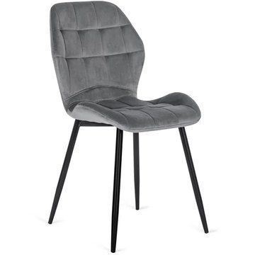 Стілець оксамитовий MEBEL ELITE LUCKY Velvet Сірий / Чорний