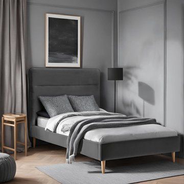 Кровать MEBEL ELITE NICEA Welur 90x200 см Серый