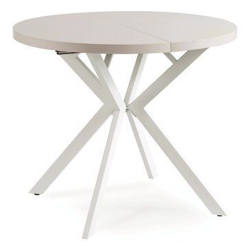 Розкладний обідній стіл MEBEL ELITE LUGO 90(190)* 76 см Кашемір/Білий