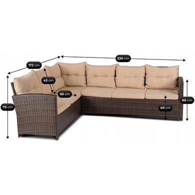 Комплект садових меблів MEBEL ELITE DALLAS Коричневий