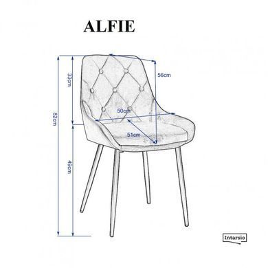 Стілець INTARSIO ALFIE чорний каркас/сірий
