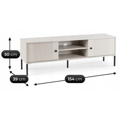 Тумба под ТВ MEBEL ELITE SOFT Кашемир/Черный