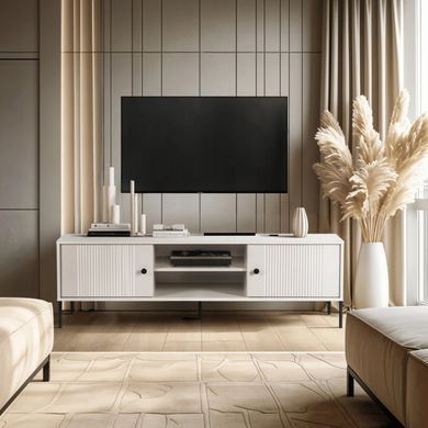 Тумба под ТВ MEBEL ELITE SOFT Кашемир/Черный