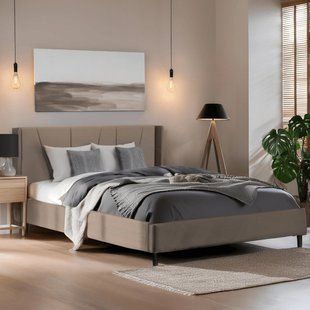 Ліжко MEBEL ELITE SEWILLA Welur 160x200 см Бежевий