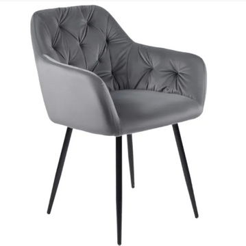 Стілець оксамитовий MEBEL ELITE VIKI Velvet сірий
