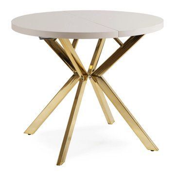 Раскладной обеденный стол MEBEL ELITE LUGO 90(190)* 76 см Кашемир/Золото