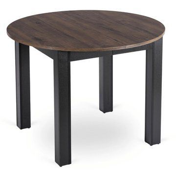 Стіл розкладний MEBEL ELITE HARRY 102-142х102 см Горіховий дуб / чорний