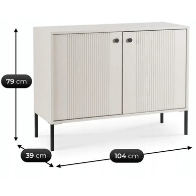 Комод MEBEL ELITE SOFT Кашемир/Черный