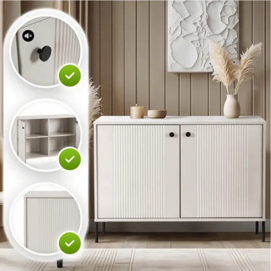 Комод MEBEL ELITE SOFT Кашемир/Черный