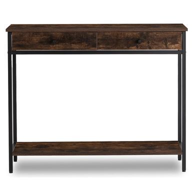 Консоль MEBEL ELITE EVERLY 100 см Рустикальный дуб/Черный