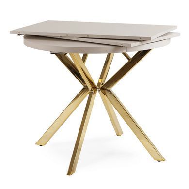Раскладной обеденный стол MEBEL ELITE LUGO 90(190)* 76 см Кашемир/Золото