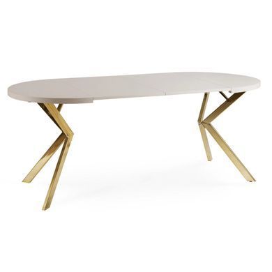 Раскладной обеденный стол MEBEL ELITE LUGO 90(190)* 76 см Кашемир/Золото
