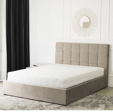 Ліжко двоспальне оксамитове MEBEL ELITE PANAMA Velvet 140x200 см Бежевий