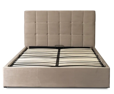 Ліжко двоспальне оксамитове MEBEL ELITE PANAMA Velvet 140x200 см Бежевий