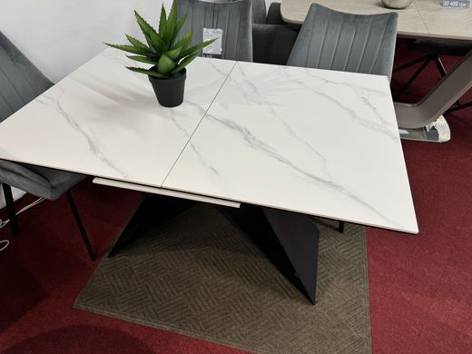 Стол WESTIN SС 120(160)x80 см Белый Мрамор / Черный Мат SIGNAL