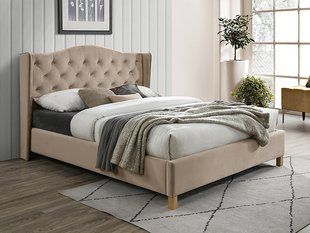 Ліжко Aspen Velvet 140х200 см Бежевий SIGNAL