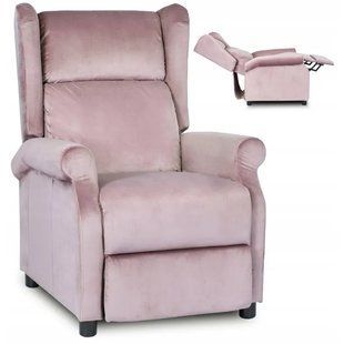 Кресло реклайнер бархатное MEBEL ELITE SIMON Velvet розовый