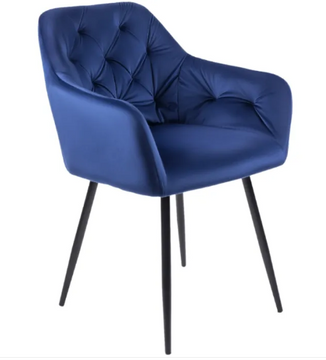 Стілець оксамитовий MEBEL ELITE VIKI Velvet темно-синій