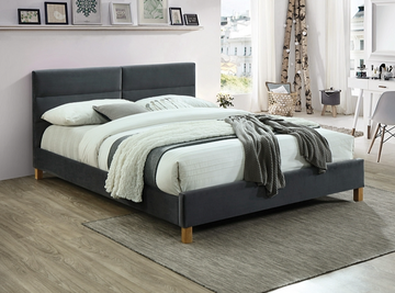 Кровать Sierra Velvet Серая 140х200 см SIGNAL