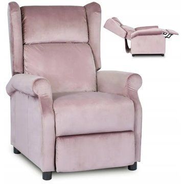 Кресло реклайнер бархатное MEBEL ELITE SIMON Velvet розовый