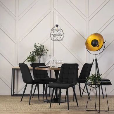 Стол круглый MEBEL ELITE LINO 100 см дуб рустик / черный