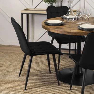 Стол круглый MEBEL ELITE LINO 100 см дуб рустик / черный