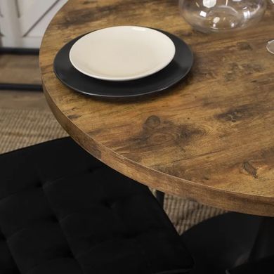 Стол круглый MEBEL ELITE LINO 100 см дуб рустик / черный