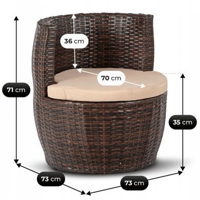 Комплект садовой мебели MEBEL ELITE FRIO Коричневый