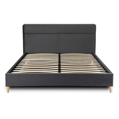 Кровать MEBEL ELITE NICEA Welur 160x200 см Серый