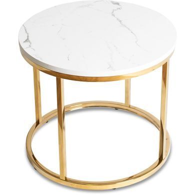 Журнальний стіл MEBEL ELITE CLIFF Marmur 53*53 см Білий
