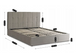Кровать двуспальная бархатная MEBEL ELITE PANAMA Velvet 160x200 см Серый