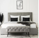 Кровать двуспальная бархатная MEBEL ELITE PANAMA Velvet 160x200 см Серый