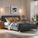 Кровать MEBEL ELITE NICEA Welur 160x200 см Серый