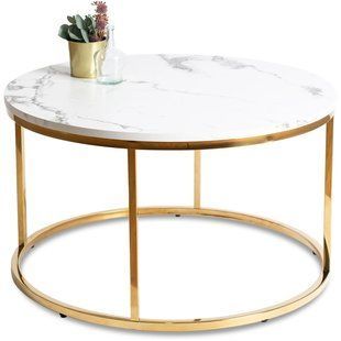Журнальний стіл MEBEL ELITE CLIFF MAX 80*80 см Marmur Білий