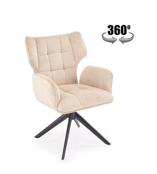 Крісло поворотне HALMAR K-601 бежевий, тканина VINCI 26
