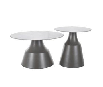 Комплект журнальных столиков Itaka 70x70 см Белый / Серый Мат SIGNAL