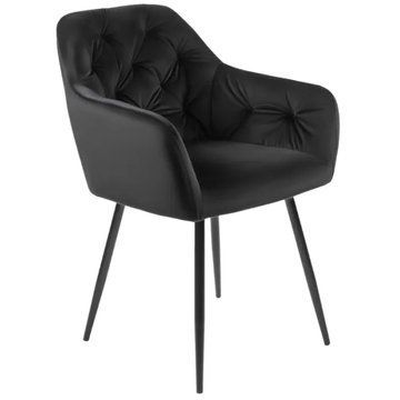 Стілець оксамитовий MEBEL ELITE VIKI Velvet чорний