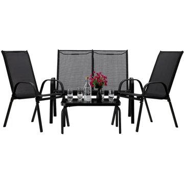Набір садових меблів (столик+2 крісла+диван) NATAN чорний