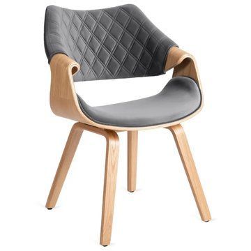 Стілець оксамитовий MEBEL ELITE LUISE Velvet Сірий