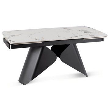 Раскладной обеденный стол MEBEL ELITE VERONA 160(240)*90 см Белый/Черный