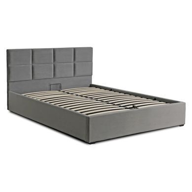 Кровать MEBEL ELITE MANDA Welur 140x200 см Серый
