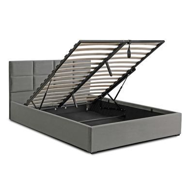 Кровать MEBEL ELITE MANDA Welur 140x200 см Серый